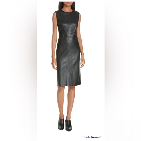 Who What Wear Faux Leather Knit Dress - Picture 1 of 11